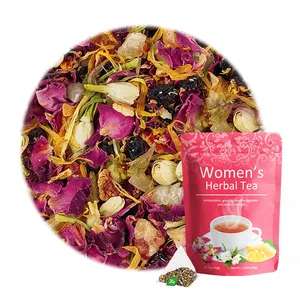 ชาสำหรับผู้หญิงผลิตภัณฑ์เสริมสุขภาพดูแลผิวดีท็อกซ์ฮอร์โมนดอกไม้ผลไม้