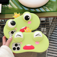 Coque de téléphone détachable de haute qualité Cartoon Frog Prince Eye pour iPhone