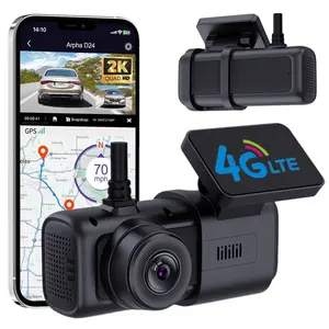 Enregistreur de conduite en nuage 2K Smart HD 4G LTE avec GPS Smart Sense Parking Emergency SOS and Road watch AI Caméra de bord avant et arrière