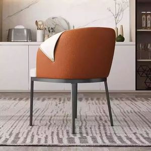 Chaise de salle à manger en métal et <span class=keywords><strong>cuir</strong></span>, style luxe léger, avec accoudoirs, design moderne, mobilier pour la maison, idéale pour hall d'hôtel, <span class=keywords><strong>club</strong></span>, salle de réunion - Product Image 3