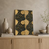Tableau mural en toile or et noir en relief, motif circulaire abstrait, peinture décorative, affiche rectangulaire pour salon