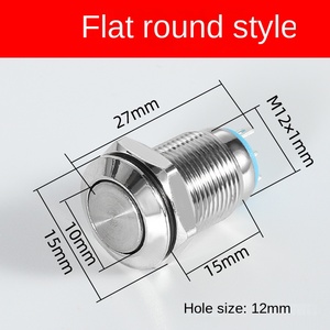 220V Rated Voltage 1NO <b>Switch</b> IP65 Protection Stainless Steel 12mm Size - Product Image 6