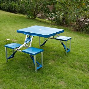 Tavolo per feste da campeggio all'aperto per 4 valigie portatili Set tavolo e sedie da esterno in alluminio - Product Image 5