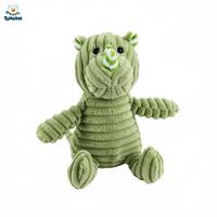 Jouet en peluche pour animaux de compagnie en velours côtelé rayé, lavable, personnalisé par le fabricant, mignon cochon éléphant élan cheval, jouet à mâcher couineur pour chien, CPC ODM