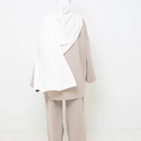 Vêtements de sport musulmans, vêtements de sport islamiques, vêtements de sport pour femmes, hijab, coupe ample, coton taupe clair, haut ample