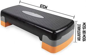Banc de marche aérobie 2 niveaux de hauteur réglable Fitness Stepper pour les routines d'entraînement de gymnastique à domicile Yoga Gym Aérobic - Product Image 4