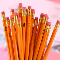 Lápiz de Madera Personalizado Promocional Bonvada BVY893 para el Regreso a Clases, 7 Pulgadas, HB 2B, Goma de Borrar Hexagonal Amarilla, Muestra Gratuita Personalizada