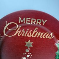 Assiette de présentation de 13 pouces pour fêtes, vente en gros, décoration de mariage, assiettes de décoration de mariage, assiette en PP, assiette en plastique pour Noël