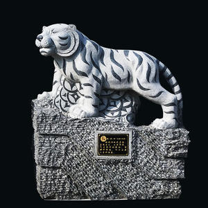 Escultura de tigre tallada a Mano China para decoración de jardín, piedra Natural de gran tamaño, 12 animales del zodiaco chino, estatua de tallado - Product Image 2