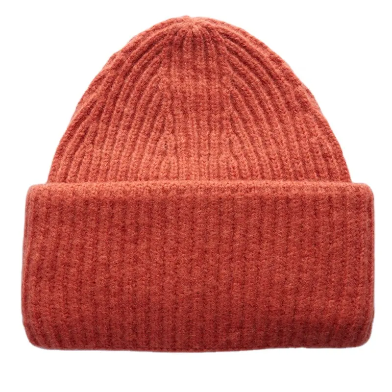 Erkek ve kadın gülen şapka sonbahar ve kış sıcak kalın yün örgü şapka alpaka üç kat şapka