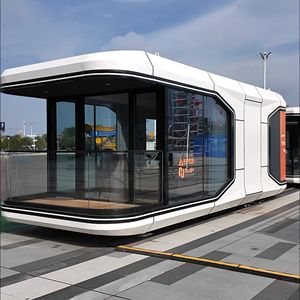 בית קפסולה מודולרי מאלומיניום ידידותי לסביבה, חסכוני באנרגיה, עיצוב ירוק, קפסולת חלל מאלומיניום, קבין תפוח. - Product Image 1