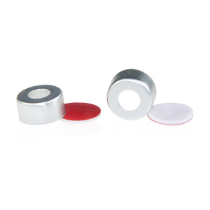 Crimp Top HPLC <b>Vials</b> 1.5mL 11mm Aluminum Cap Red PTFE White Silicone Septa - Product Image 5