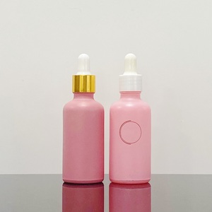 Flacon de sérum personnalisé pour soins de la peau 15ml 30ml 1oz 60ml 2oz 120ml 4oz, en verre Boston dépoli rose, bleu, noir mat, avec compte-gouttes pour <span class=keywords><strong>teinture</strong></span> - Product Image 1
