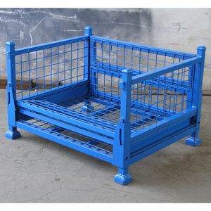 Kho ánh sáng nhiệm vụ nặng nề sơn tĩnh điện xếp chồng ráp có thể gập lại dây mạ kẽm Lưới lưu trữ <span class=keywords><strong>container</strong></span> - Product Image 1