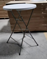Tables de bar hautes rondes en plastique HDPE pour l'extérieur, 80 cm, pliables, tables de cocktail rondes pour les fêtes