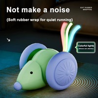 Juguete de Ratón Recargable por USB para Perros y Gatos, con Luz Láser de 220mAh, Ruedas Silenciosas y Auto-Nivelación, para Ejercicio Diario