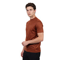 T-shirt Gingtto pour homme, coupe slim, respirant, en coton mercerisé, personnalisable