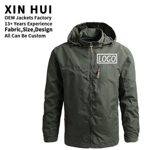 Chaqueta Cortavientos Impermeable para Hombre con Logotipo Personalizado, Chaqueta Táctica Ligera con Capucha de Fábrica OEM para Senderismo - Product Image 1