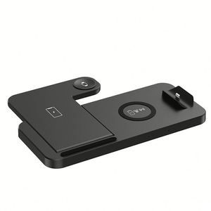 Chargeur sans fil pliable vertical 4-en-1 18W à charge rapide, compatible avec iPhone, écouteurs, montre, iWatch - Product Image 1
