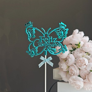 ท็อปเปอร์เค้กอะคริลิครูปผีเสื้อน้ำผึ้งและความหวานปลั๊กอินเค้กตกแต่งวันเกิดแบบสเปน - Product Image 4