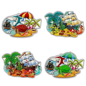 Aimants de réfrigérateur en résine 3D en forme de tortue de plage créative, souvenirs de voyage personnalisés, cadeau, navire pirate en polyrésine - Product Image 1