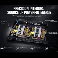Profesyonel 1U 2/4 Kanallı 3200W Ultra İnce Dijital Yüksek Güç Amplifikatörü, Çoklu Koruma ve Kararlı Yüksek Kaliteli Çıkış ile
