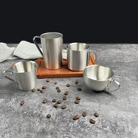 Tasses à bière et à café portables en acier inoxydable 304 grande capacité pour le camping, les restaurants et les hôtels