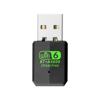 Adaptateur USB WiFi 6 BT5.4 AX600 sans pilote, récepteur réseau sans fil double bande 802.11ax pour PC portable