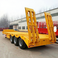 Semi-remorque surbaissée en acier à 4 essieux et 60 tonnes, à bas prix, avec train de roulement robuste et suspension pneumatique, à vendre en Chine