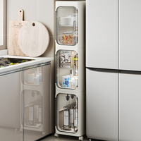 Conteneur de rangement multifonctionnel pour la maison, armoire de rangement pliable en plastique avec roulettes, anti-poussière et anti-fissures