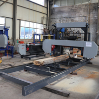 Scie à ruban horizontale en gros, machine de scierie, scie à ruban automatique mobile pour la coupe du bois, scie à ruban portative