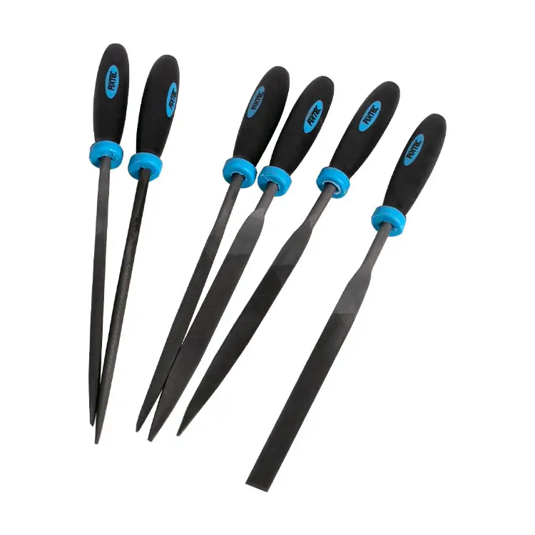 FIXTEC Hand Tool 6 Pieces Hand Metal Files High Carbon Steel Multipurpose File Set