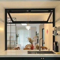 Fenêtre pliante verticale double en alliage d'aluminium au design moderne avec fonction d'isolation acoustique