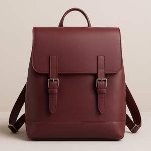 Sac à dos en cuir véritable de qualité supérieure avec fermeture à double boucle, pour le bureau, l'université et les voyages - Product Image 2