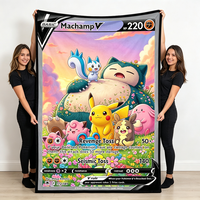 Couverture en peluche Pikachu personnalisée, cadeaux imprimés, couverture de luxe douce Pokémon Super héros, couverture en flanelle d'hiver personnalisée