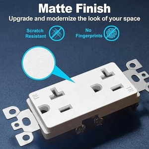 Ổ cắm điện đôi chống phá hoại đa năng Barep UL 20 Amp, ổ cắm tường - Product Image 2