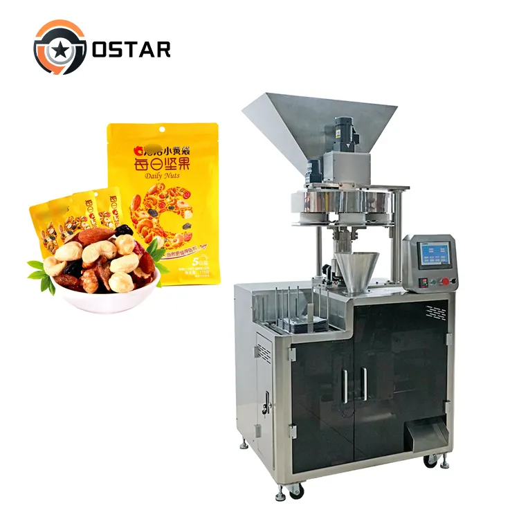 Machine d'emballage verticale multifonctionnelle de granules de noix diverses préfabriquées d'arachide de noix pour 200g 500g