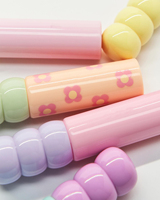 Tube Lip Gloss Cetak Bunga Lucu dengan Logo Custom, Gaya K-Beauty, Botol Lip Tint Plastik dengan Tutup Triple Bubble