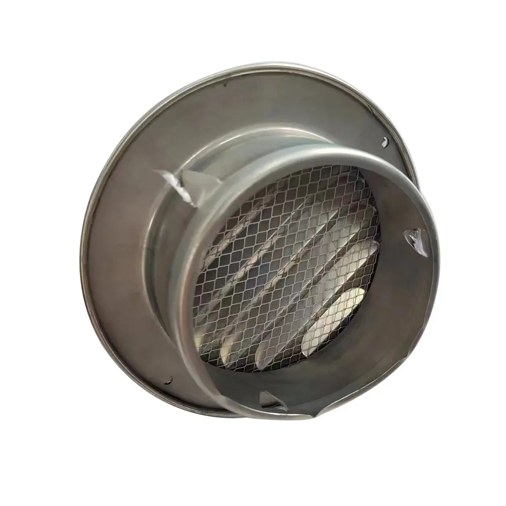 Outdoor Wall Windproof Rain Cap 304 Stainless Steel Ventilation Cover Kitchen Air Round Grille Vent Outlet