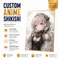 Papan Shikishi Holografik Pelangi Kustom, Papan Seni Anime Efek Laser Es Retak, Barang Koleksi