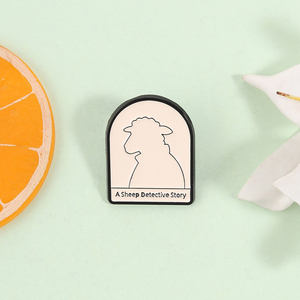 Custom A Sheep <strong>Detective</strong> Story Enamel Pin Kawaii Pink <strong>Metal</strong> Badge Mystery Theme Lapel Pin Jewelry <strong>Gift</strong> for Friends - Product Image 1