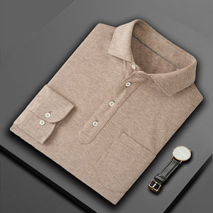 Oem Luxe Hoge Kwaliteit Custom Oversized Snel Droog Slim Fit Man180 Gram Gebreide Fitness Sport Lange Mouw Polo Golfshirts - Product Image 2