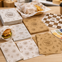 Feuilles de papier sulfurisé pour hamburgers, résistantes à l'huile, découpées sur mesure pour les restaurants de restauration rapide, les cafés et les distributeurs de produits alimentaires