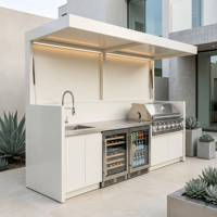 Cuisine extérieure en acier inoxydable 304, directement de l'usine, anti-rouille, avec évier, pour barbecue de jardin