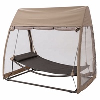 Lit de jour suspendu pour jardin et patio, hamac balançoire avec support suspendu, cadre en acier, moustiquaire, hamac d'été