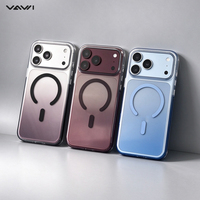 Coque de téléphone transparente dégradée VAWI B570 pour iPhone 17 18 Pro et Pro Max, dos magnétique 2500Gs, PC TPU 2,9 mm, lot en vrac pour l'exportation
