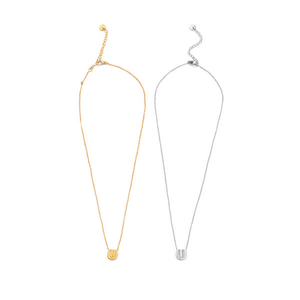 Collana con Ciondolo a Forma di Lettera U in Acciaio Inossidabile, Catena Singola da 1CM, Gioielli alla Moda - Product Image 1