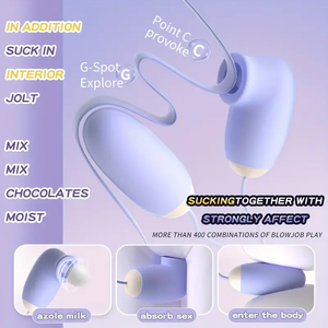 2 in 1 Dual Vibrator 12 Mode Hisap dan 12 Mode Getar Mainan Seks Wanita Senyap Telur Getar Kuat Mainan Seks Klitoral - Product Image 5