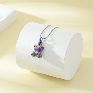 Jijd1016 piccolo orso in acciaio inossidabile gioielli cremazione animale umano cenere ciondolo ricordo - Product Image 6