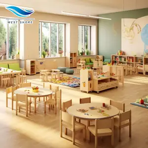 Nursery Kindergarten Kids' Party Tables Chair And Table Furniture Set Wood School Kids Table And Chairs Sets For Children